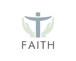 faith graphic with a cross and hands